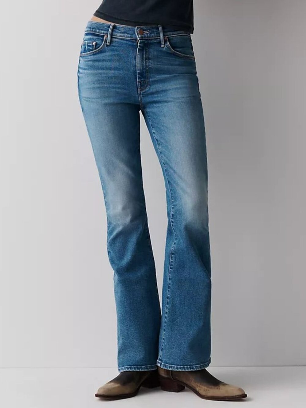 MOTHER The Weekender Mid-Rise Bootcut Jeans in Float My Boat NWT